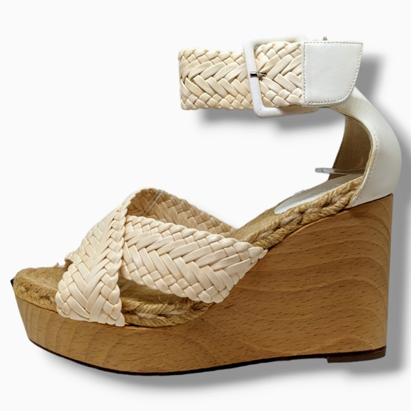 Hermes Shoes - Hermes | Criss-Cross Espadrille Ankle Strap Wooden Wedges Women's Size 5